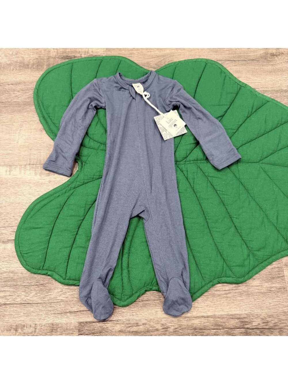 Kate Quinn Bamboo 6-9M Dark Gray Zipper Footie